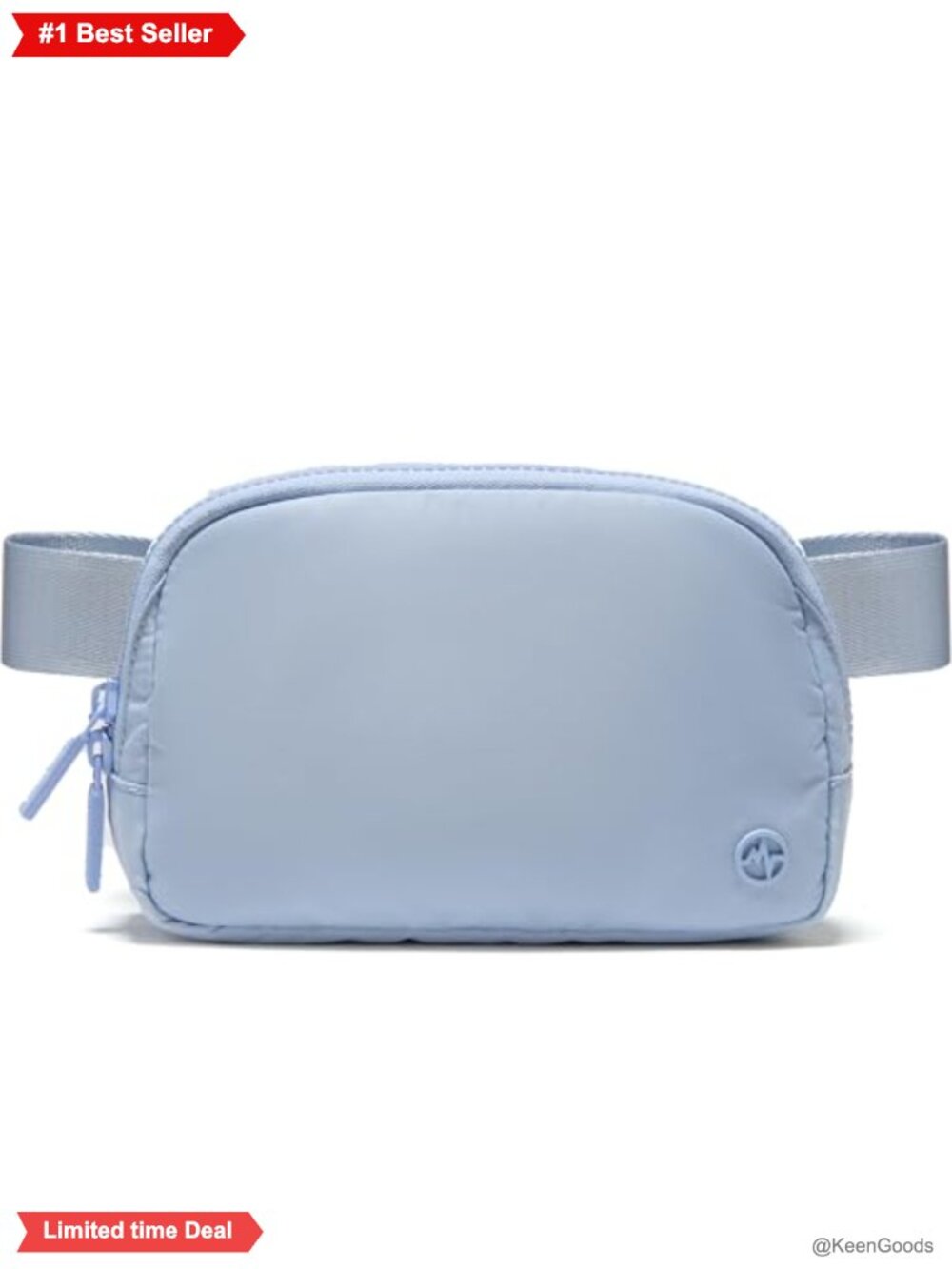 Nylon Fanny Pack Crossbody Belt Bag Two-Way Zipper 1L Water Resistant